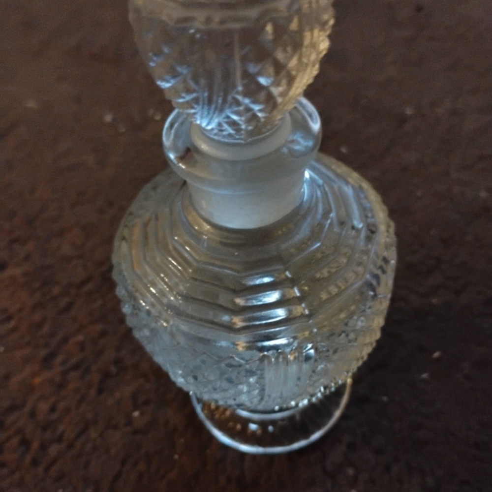 VINTAGE ADAM GLASS/  CRYSTAL EMPTY PERFUME BOTTLE,  MADE IN  ITALY! - Picture 7 of 14